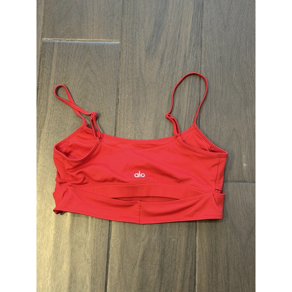 Alo Yoga Airlift Intrigue Bra Bright Red Adjustable Straps Women's Size M